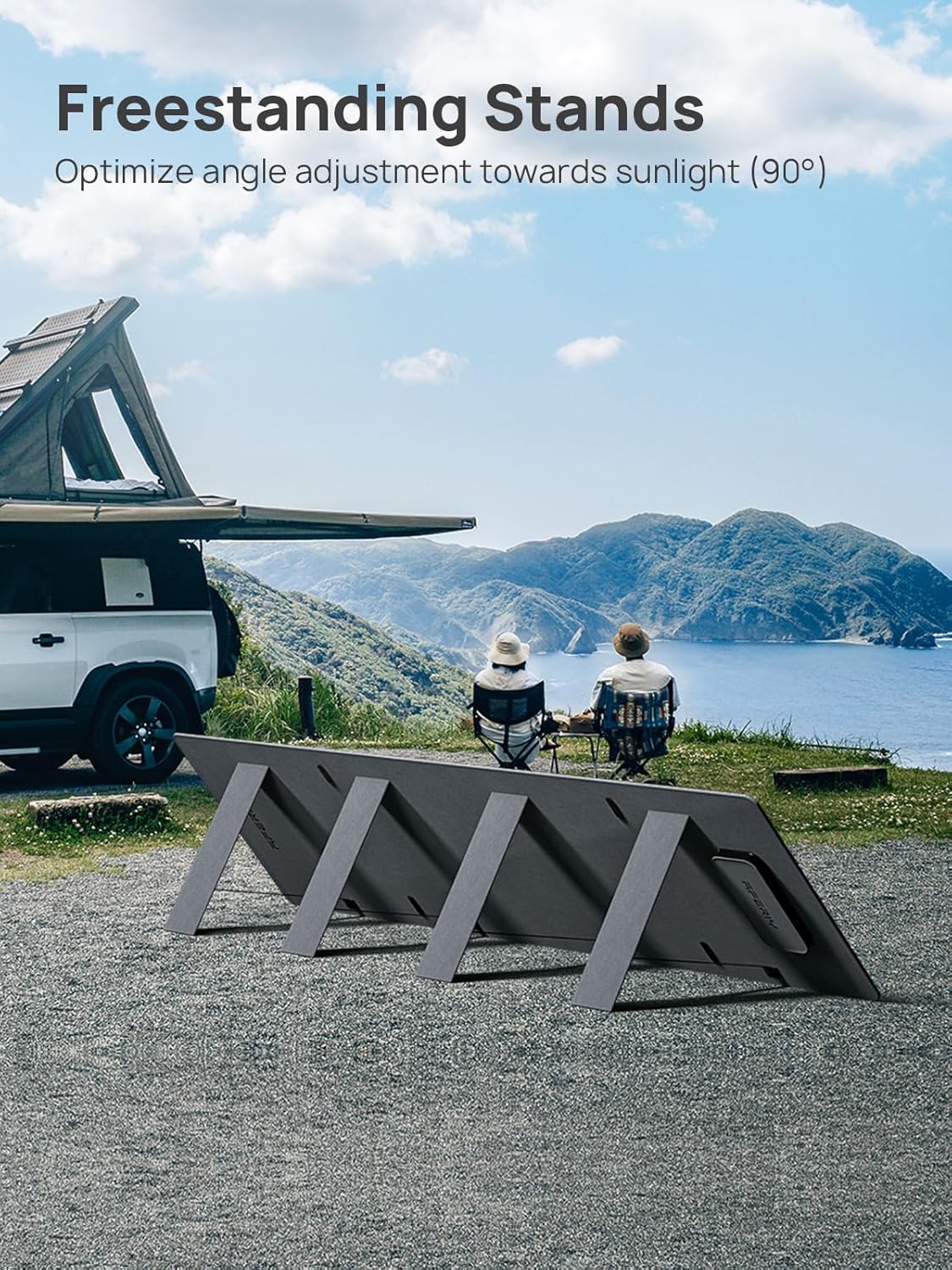 AFERIY Portable Solar Panel Kit 200W 22V, Foldable Monocrystalline Solar Panel ETFE with Free-Standing Supports, Junction Box, IP65 for Solar Generator Off-Grid Living