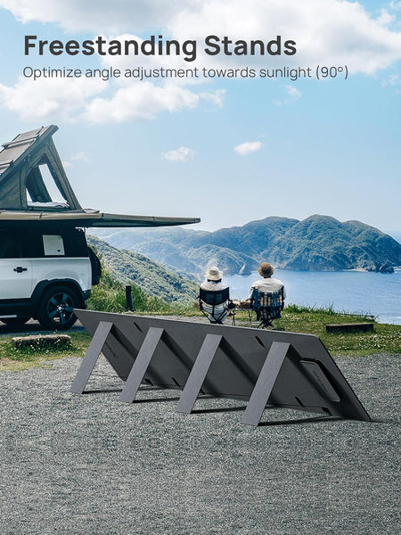 AFERIY Portable Solar Panel Kit 200W 22V, Foldable Monocrystalline Solar Panel ETFE with Free-Standing Supports, Junction Box, IP65 for Solar Generator Off-Grid Living