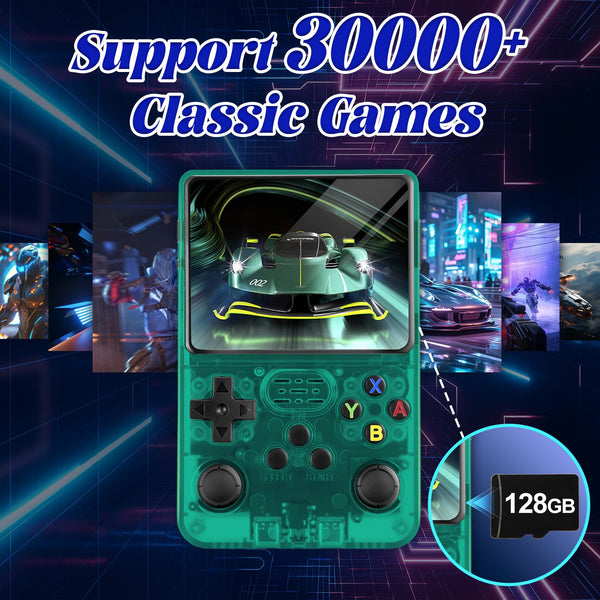 Blidinner R36S Retro Handheld Games Console -With Open Source Linux System,3000mAh Battery,3.5 Inch HD Screen,64G TF Card,20,000+ Classic Games,Portable Mini Game Console for Teens and Adults-Black