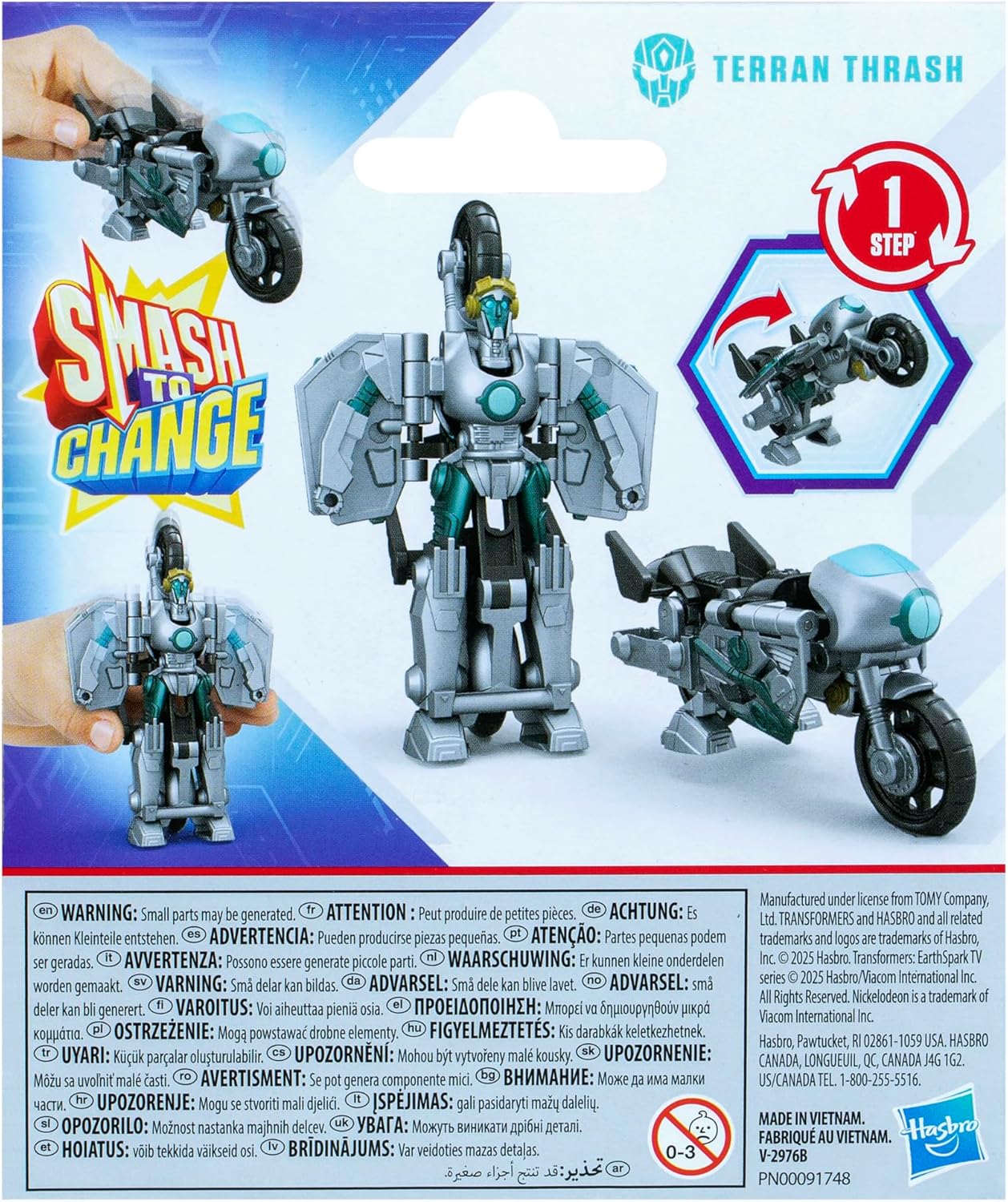 Transformers EarthSpark 1-Step Smash Changers Terran Thrash Action Figure