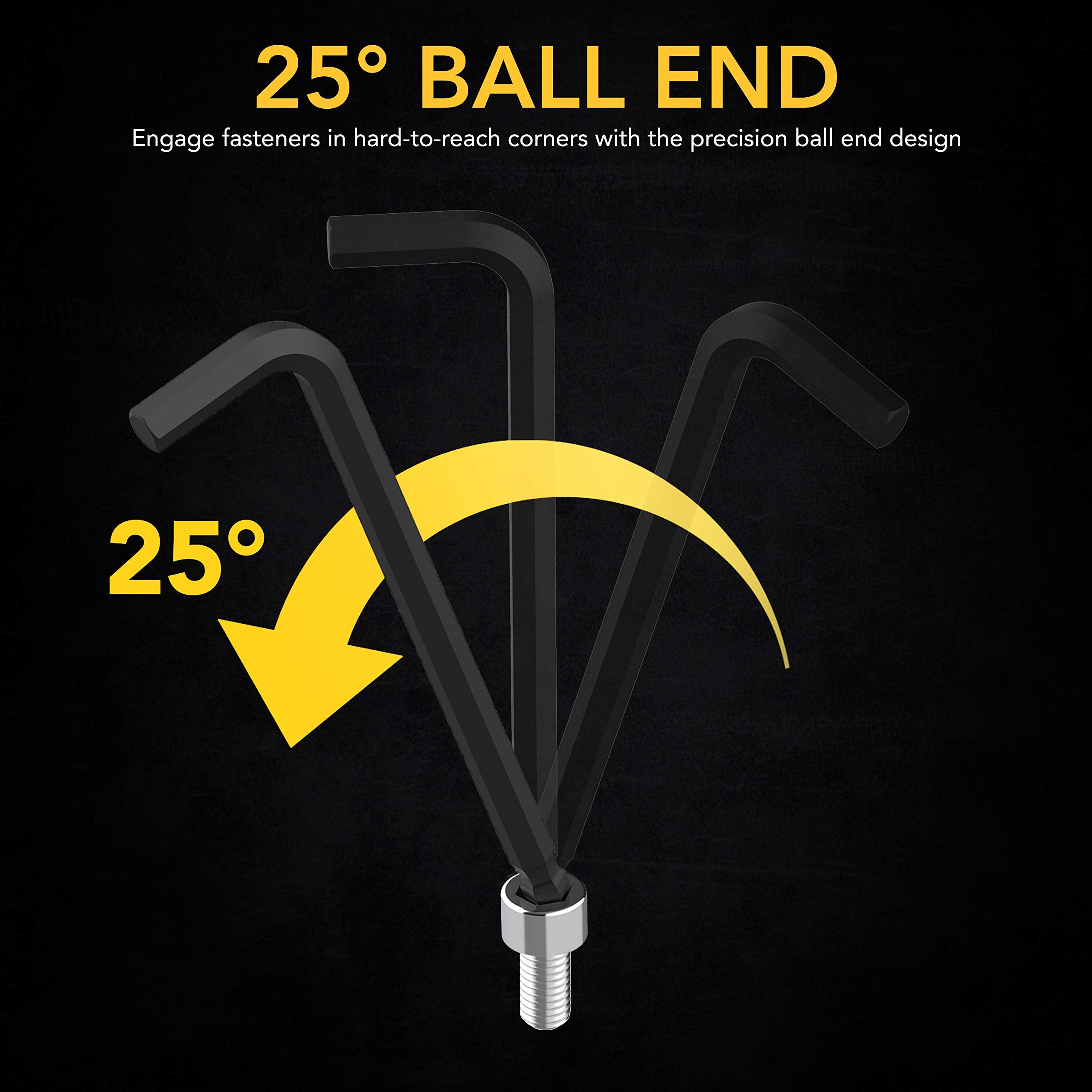 LEXIVON Master Wrench Key Set, 35-Piece Long Arm Ball End Hex Keys | 3-Pack Metric/SAE & Star, Industrial Grade S2 Alloy Steel (LX-131)