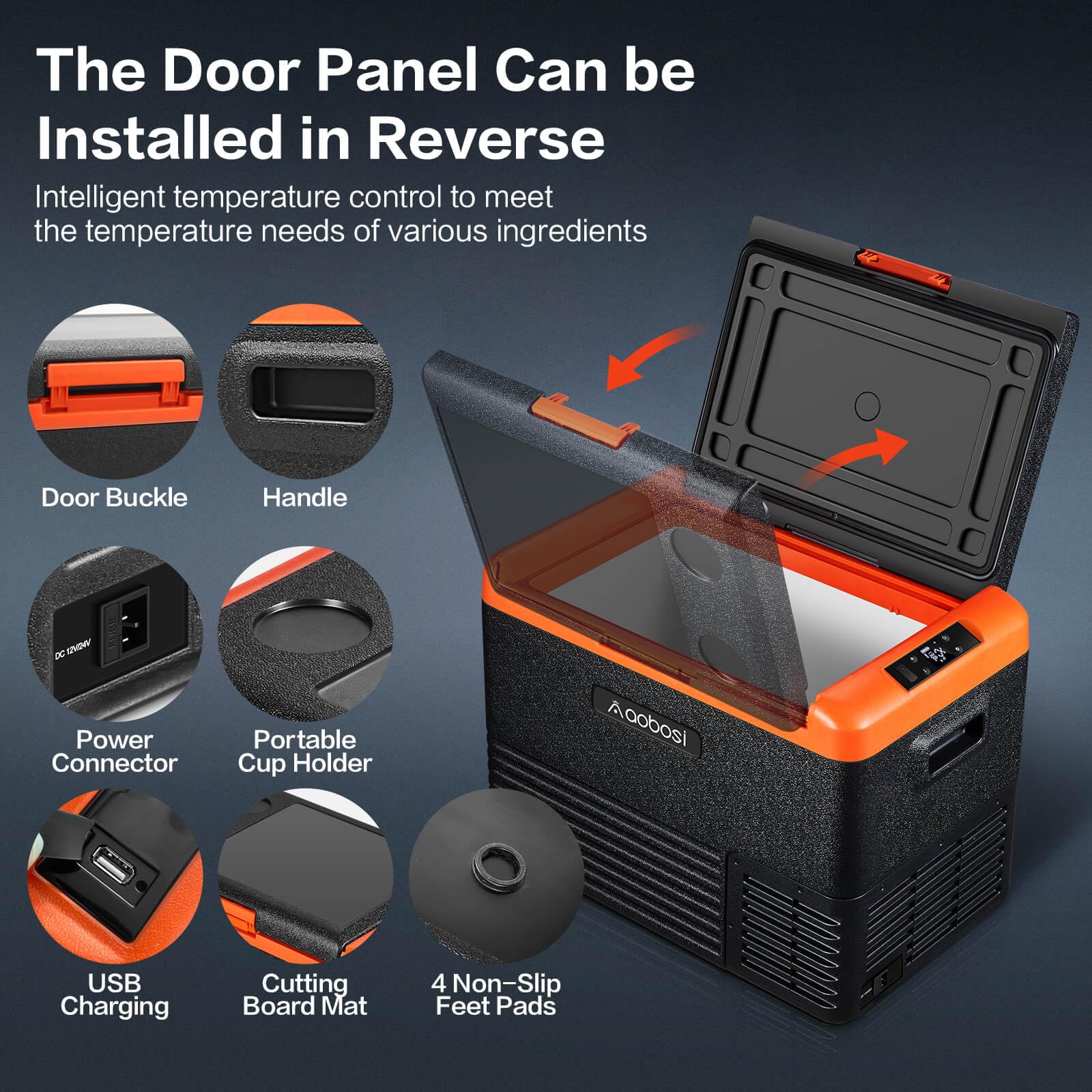 AAOBOSI 83L Campervan Fridge, Camping Refrigerator with APP Control, 12V Fridge Freezer for Campervan, Car, Truck, Boat, Motorhome, Travel