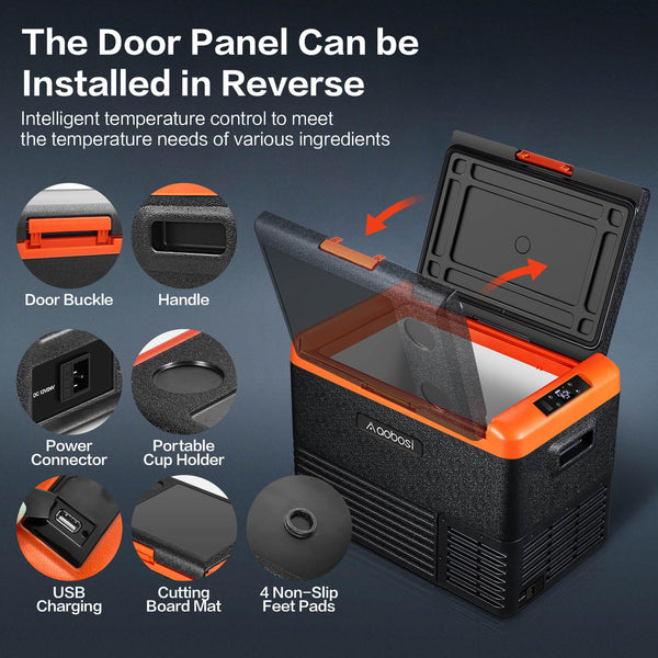 AAOBOSI 83L Campervan Fridge, Camping Refrigerator with APP Control, 12V Fridge Freezer for Campervan, Car, Truck, Boat, Motorhome, Travel