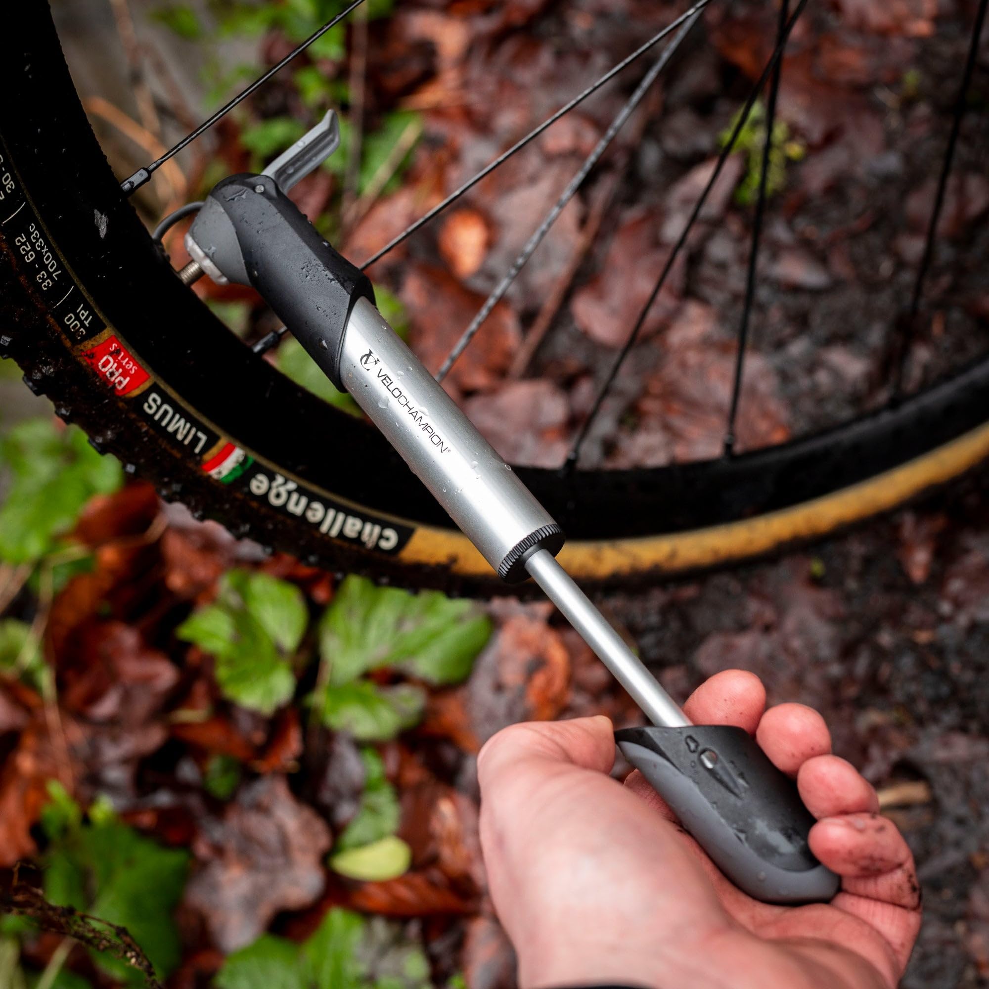 VeloChampion Mini Bicycle Pump with Frame Mount. Portable Alloy Pump For Presta, Schrader and Dunlop Valves. Suitable for All Bikes - Road, Mountain & BMX