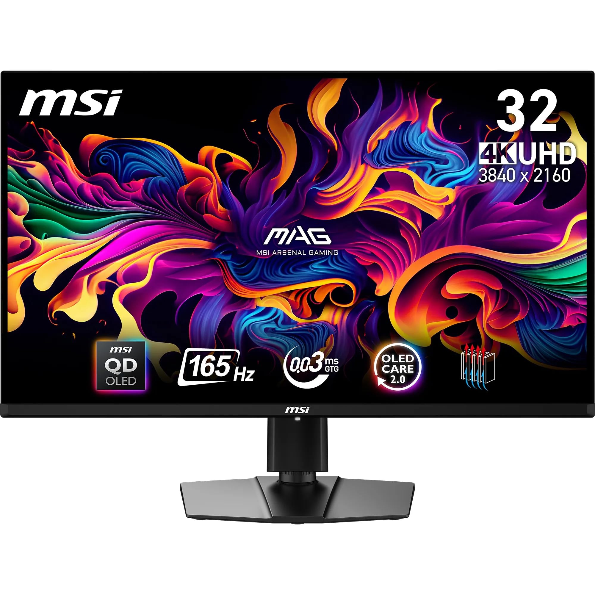 MSI MPG 321CURX QD-OLED 32 Inch UHD Curved Gaming Monitor - 1700R, 3840 x 2160 Quantum Dot OLED Panel, 240Hz / 0.03ms, 99% DCI-P3, ΔE≤2, DisplayHDR True Black 400, DP 1.4a, HDMI 2.1, USB Type-C
