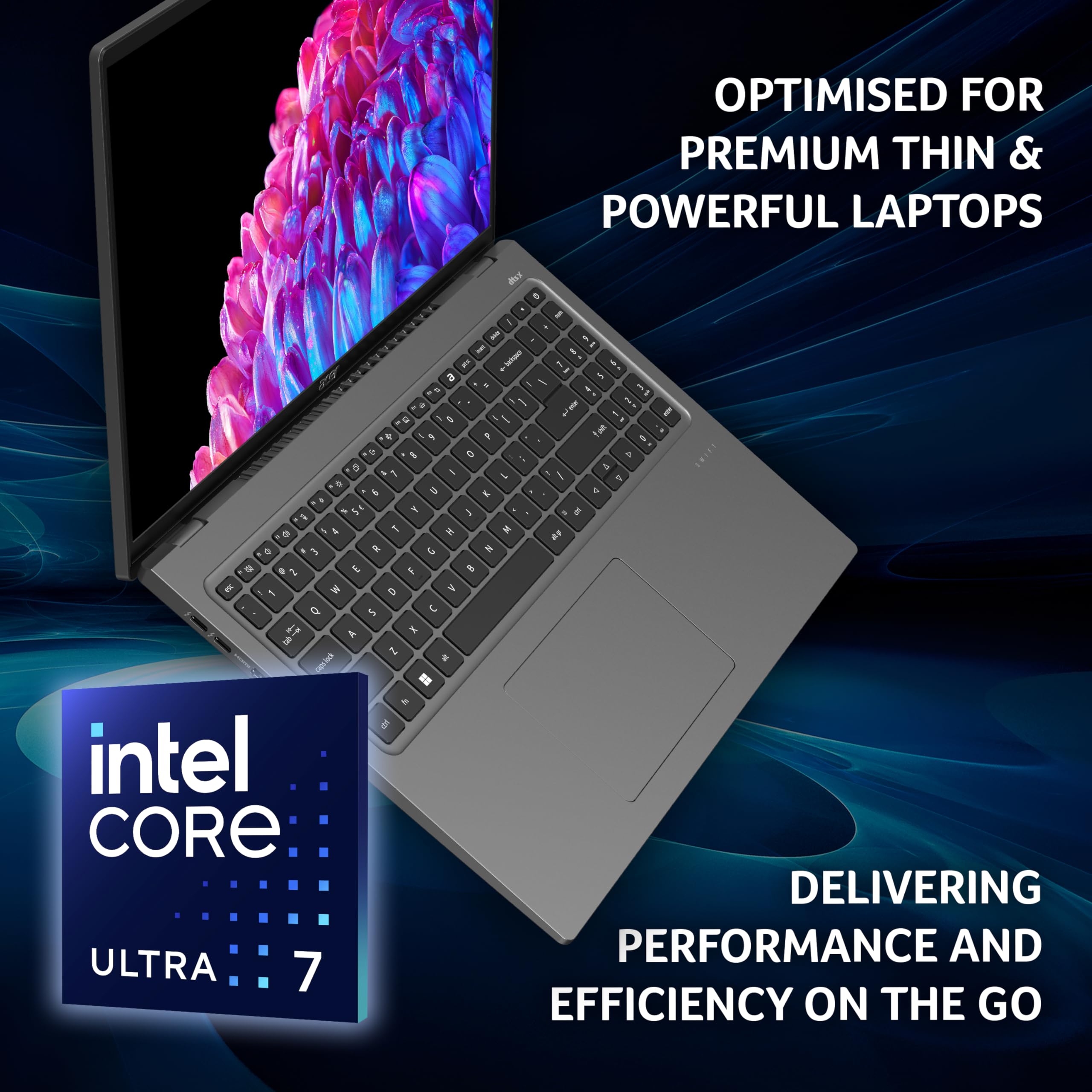 Acer Swift Go 14 SFG14-73 Laptop - Intel Core Ultra 5 125H, 16GB, 512GB SSD, Integrated Graphics, 14" 2.8K OLED, Windows 11, Silver