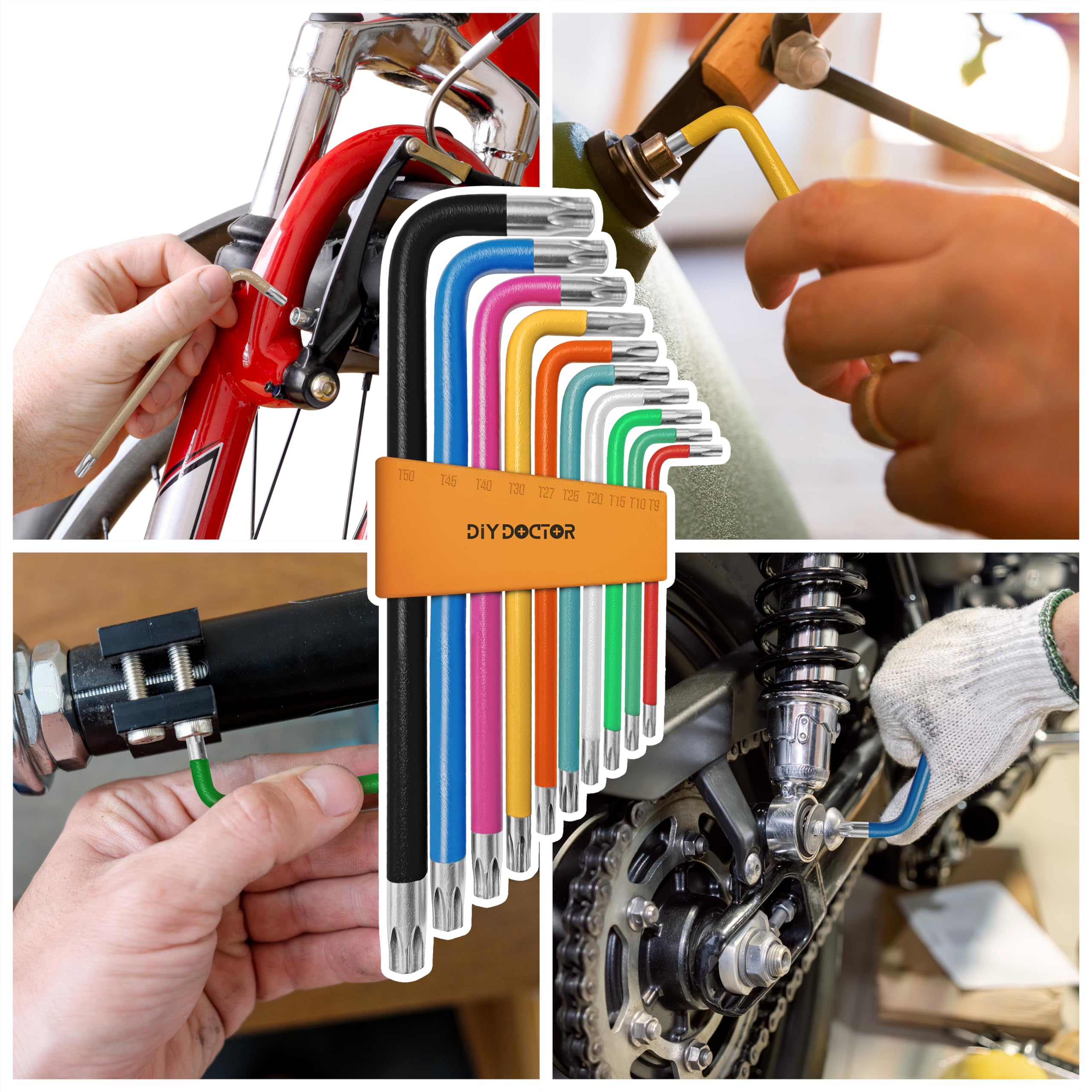 DIY Doctor Hex Key Set (9 Pieces) – Long Ball-End Allen Keys from 1.5mm to 10mm – Durable Hex Key Set