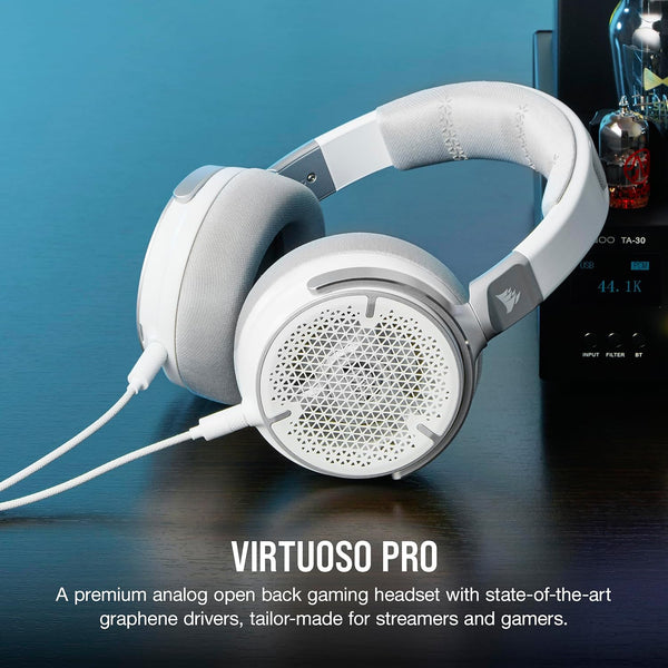 Corsair VIRTUOSO PRO Wired Open Back Gaming Headset - Detachable Uni-Directional Microphone - 50mm Graphene Drivers - 20Hz-40 kHz Frequency Reponse - Carbon