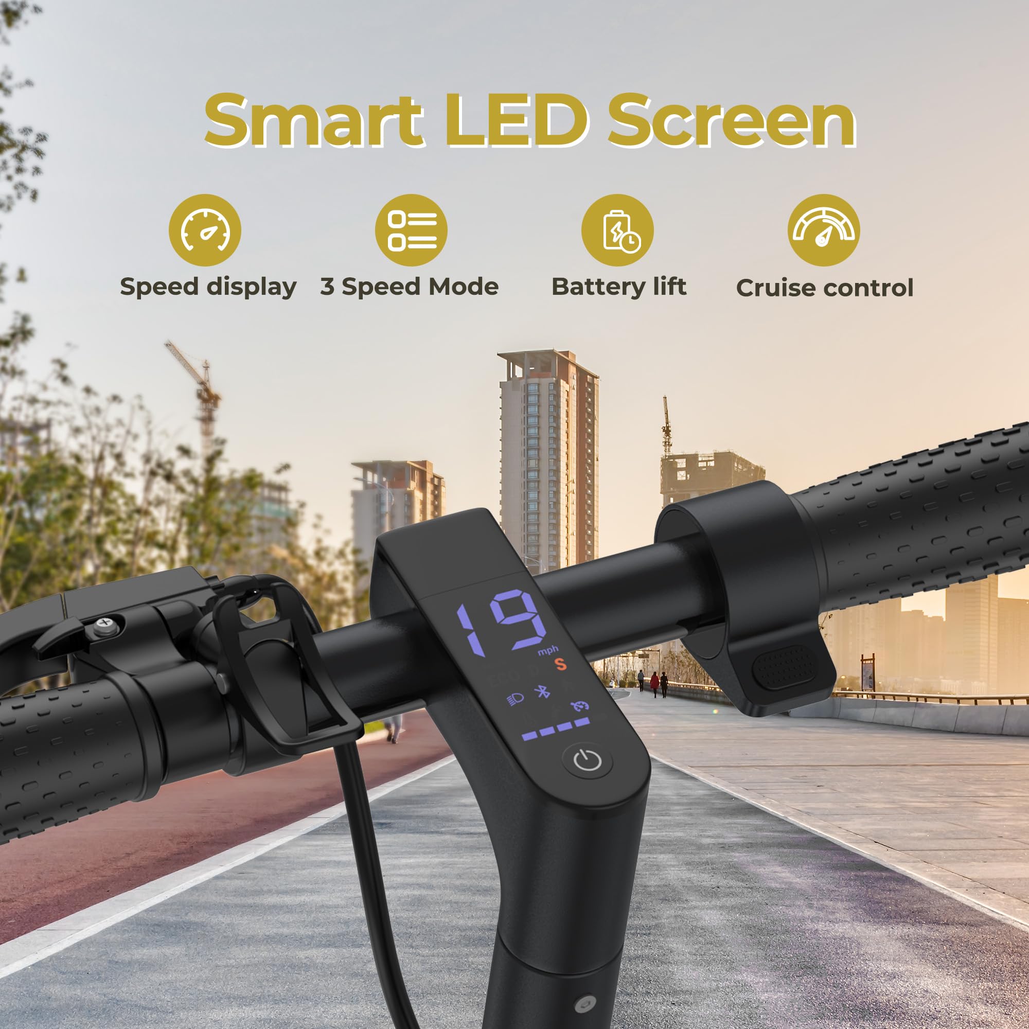 Electric Scooter, Electric Scooter Adult 350W with 25-35KM Range, Max Speed 25KM/H, 8.5" Solid Tire, Double Braking System for Adults and Teens