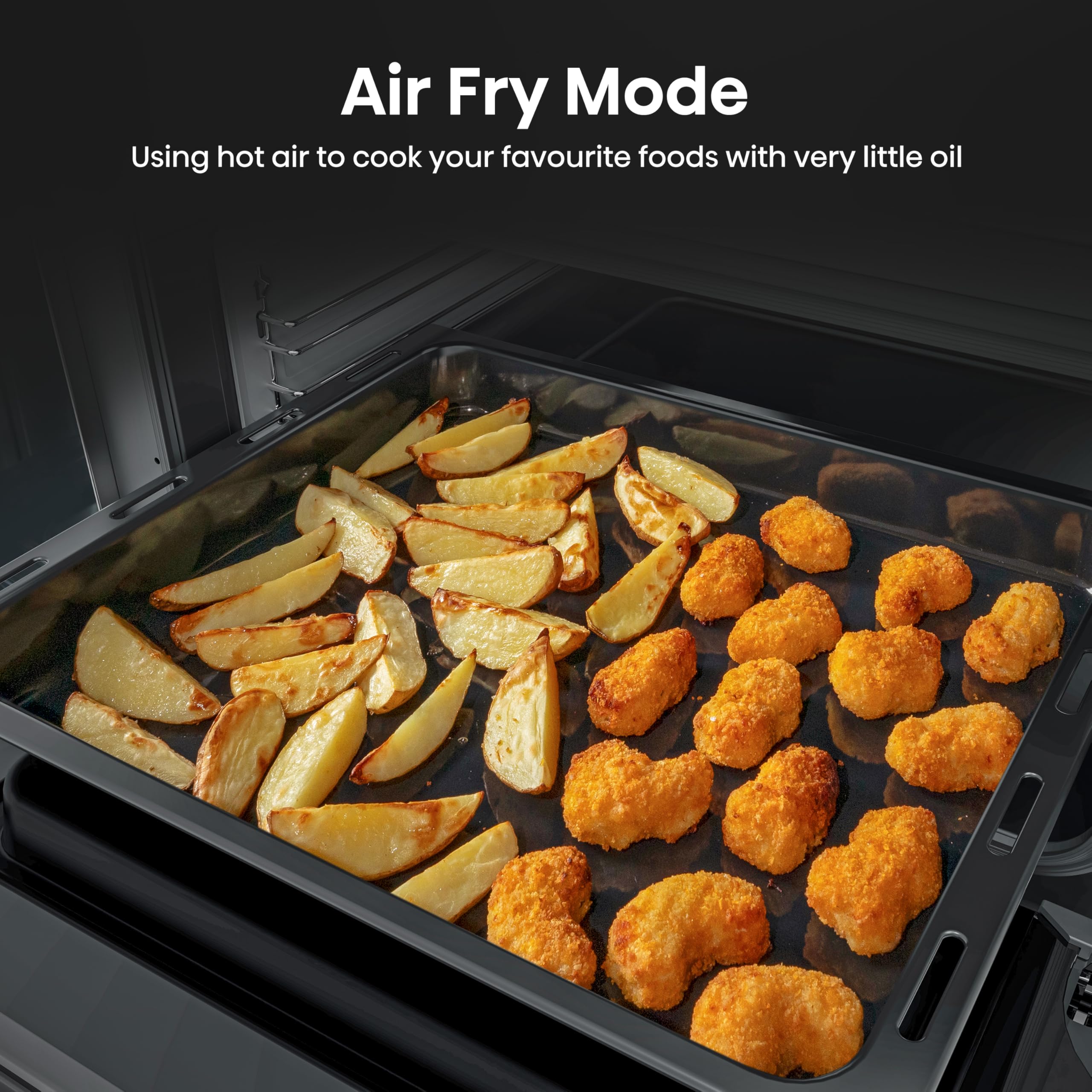 Hisense HDE3211BBUK 60cm Electric Cooker with Ceramic Hob-Black , A Rated Double Oven