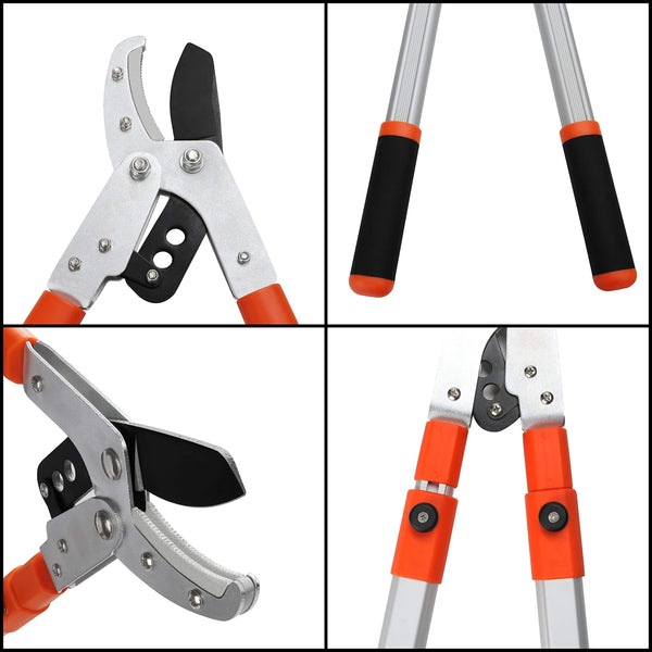 Kurtzy Heavy Duty Telescopic Anvil Lopper - 67-100cm / 26.38-39.37 Inches - Extendable Garden Tree & Branch Cutter - Professional Razor Blade Trimmer
