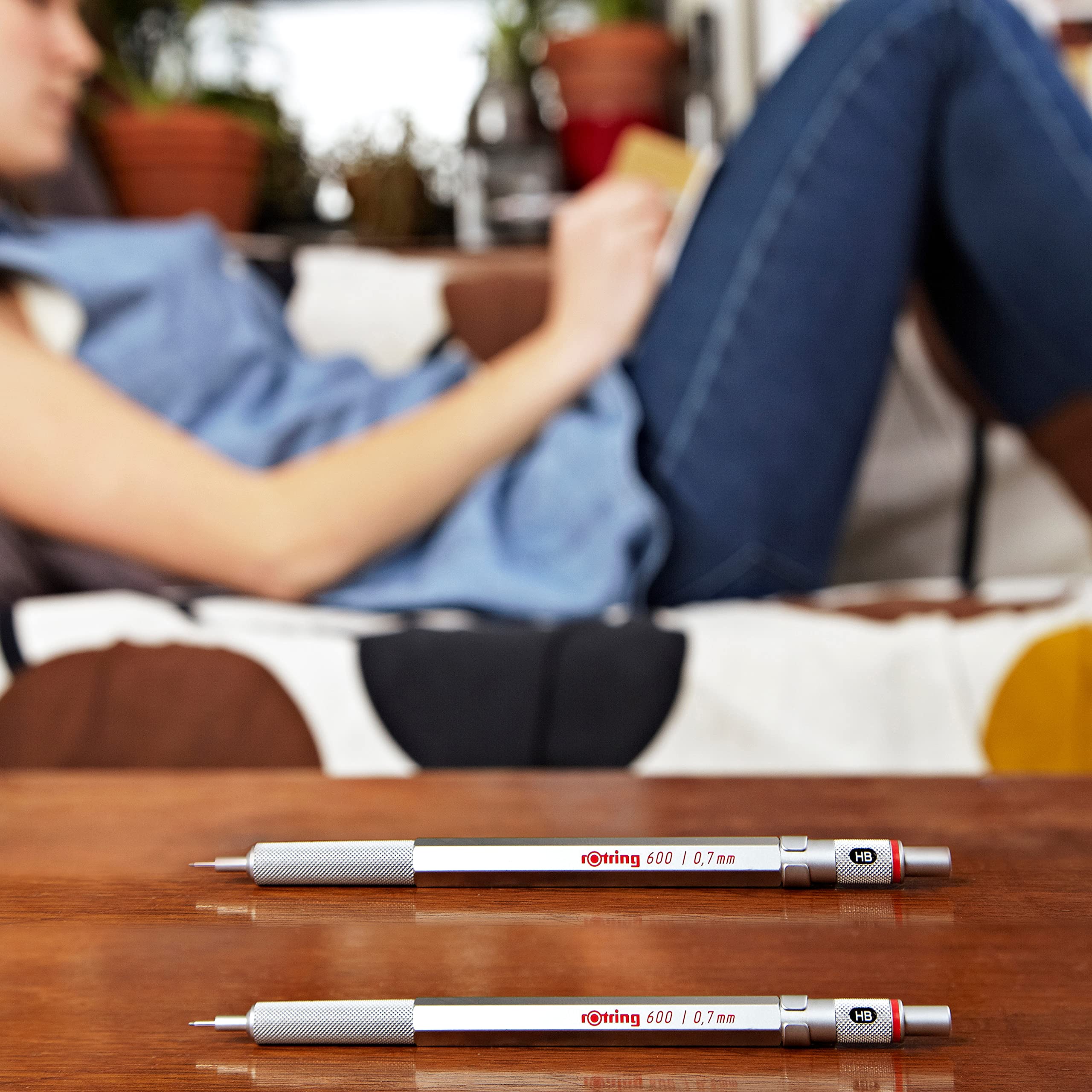 rOtring 600 3-in-1 Multicolour Pen and Mechanical Pencil | Black & Red Ballpoint Pen Tips | 1 Mechanical Pencil Tip (0.5mm) | Silver Barrel