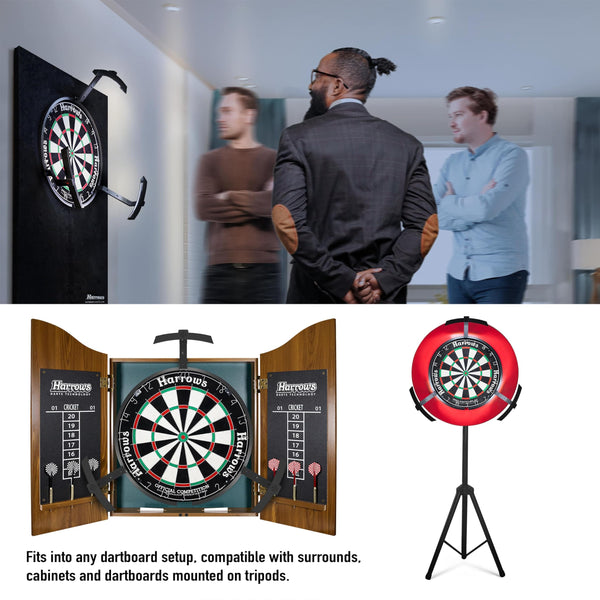 Harrows Trilight Dartboard Light I Sport Engineered LED Dart Board Lighting I Fits All Standard Board I No Shadow Powerful Illumination I Dartboard