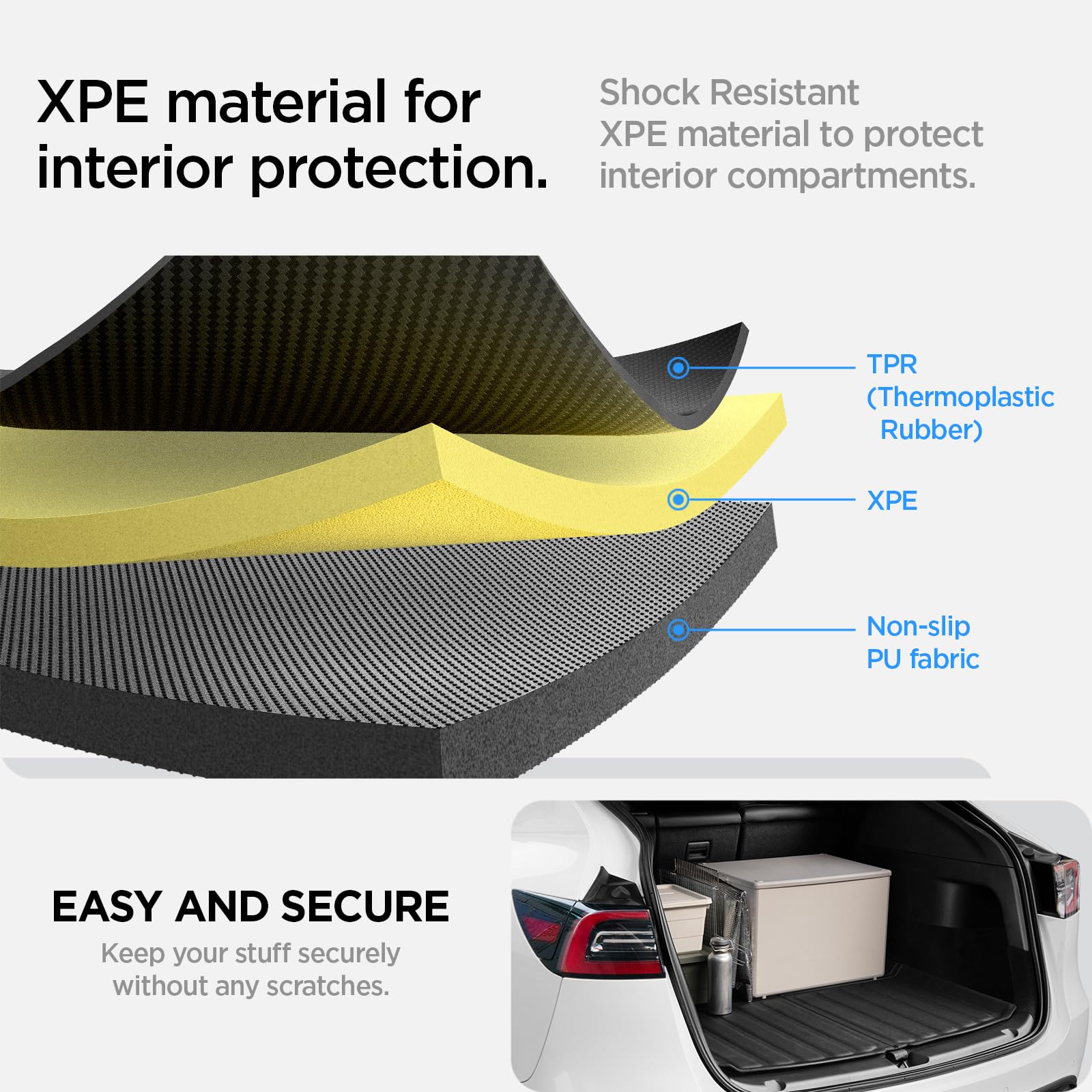 Spigen Tesla Model Y (~2024) Front Trunk Mat Cargo Liner, All Weather Floor Mats, Boot Liner, Waterproof, Easy To Clean Material, Designed for Model Y Accessories - Carbon Edition