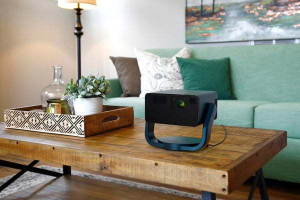 Epson EF-22N Mini Smart 3LCD Projector with Pan & Tilt Stand, Full HD,1000 Lumens,150 Inch Display with HDR, Google TV, Dolby Atmos Sound, Gaming & Home Cinema Laser Projector - Metallic Midnight Blue