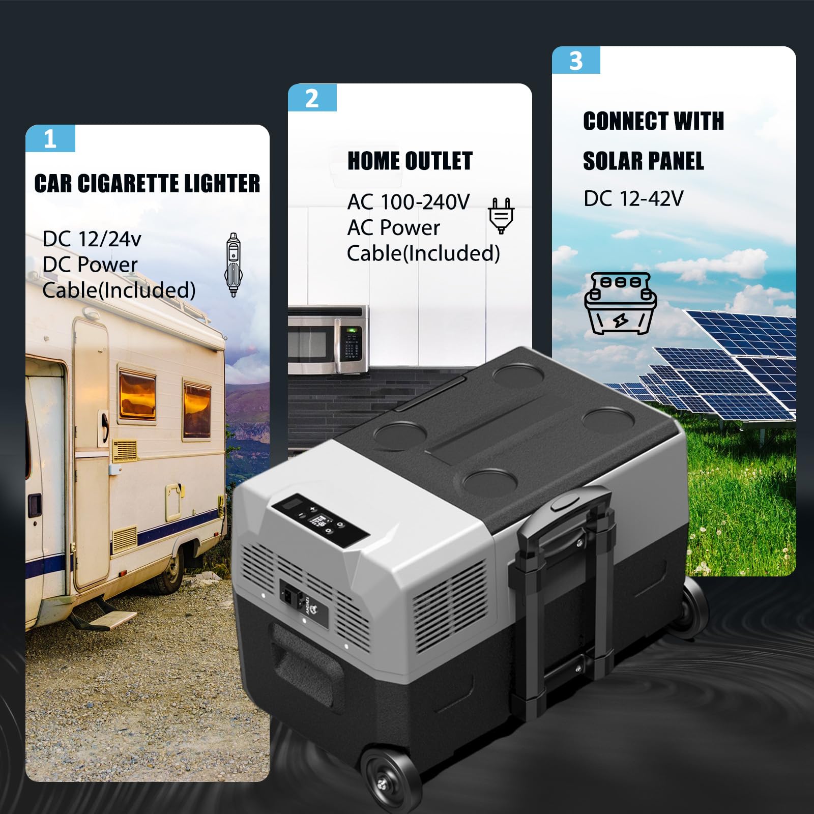 Alpicool CX30 30L Compressor Car Refrigerator, Portable Camping Fridge DC 12v Freezer for Truck, Campervan, RV, Boat, -20℃ to 20℃, with Telescopic Handle, USB Socket