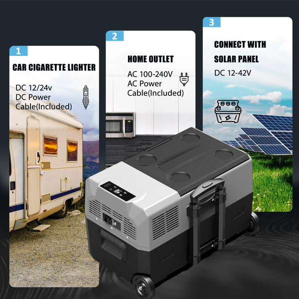 Alpicool CX30 30L Compressor Car Refrigerator, Portable Camping Fridge DC 12v Freezer for Truck, Campervan, RV, Boat, -20℃ to 20℃, with Telescopic Handle, USB Socket