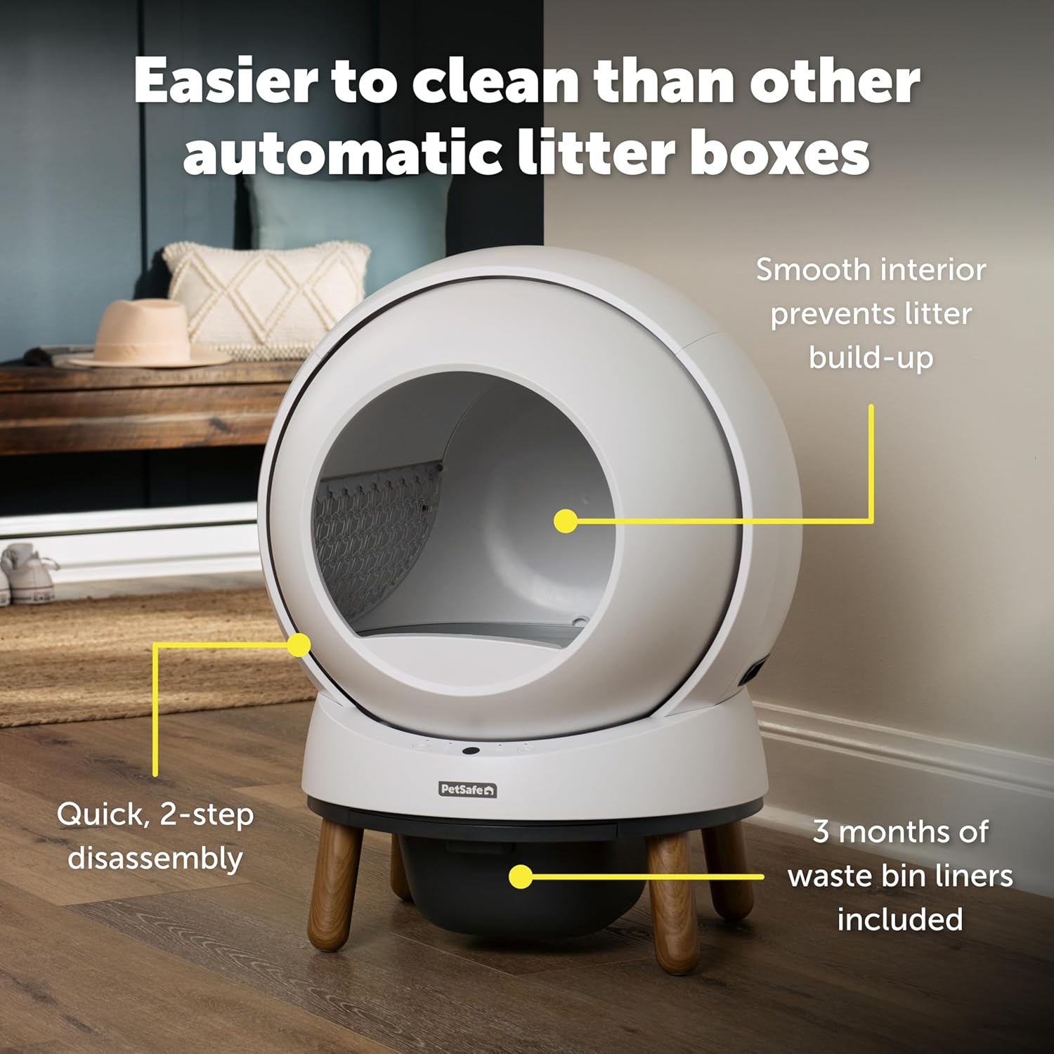 PetSafe ScoopFree SmartSpin Self-Cleaning Litter Box – Advanced Odour Control – App Controlled with Health Monitoring – Works with Any Litter – Up to 2 Weeks of Hands-Free Cleaning