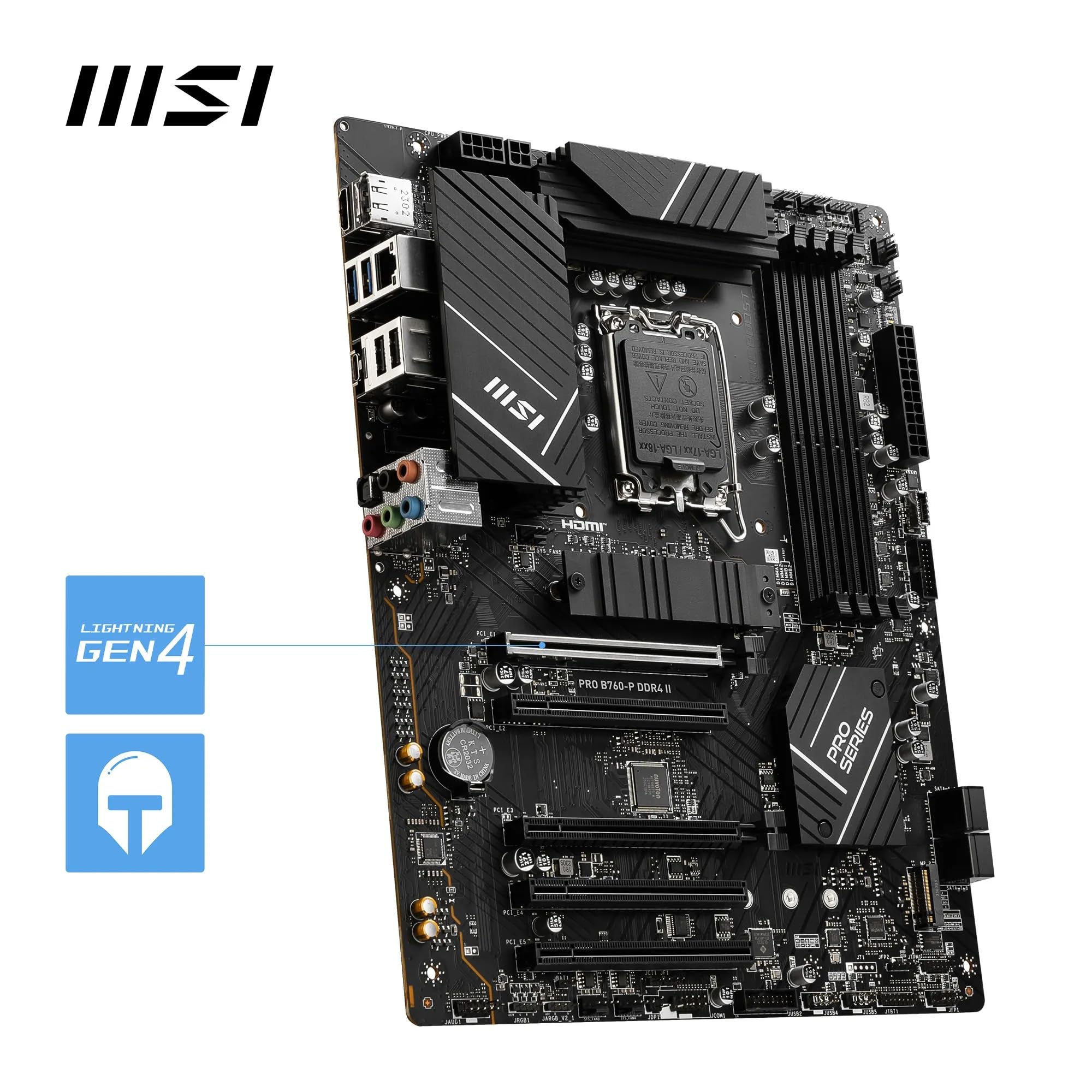 MSI B760 GAMING PLUS WIFI DDR4 Motherboard, ATX - Supports Intel 14th, 13th & 12th Gen Core Processors, LGA 1700 - DDR4 Memory Boost 5333+MHz/OC, 1x PCIe 4.0 x16, 2 x M.2 Gen4, 2.5G LAN, Wi-Fi 6E