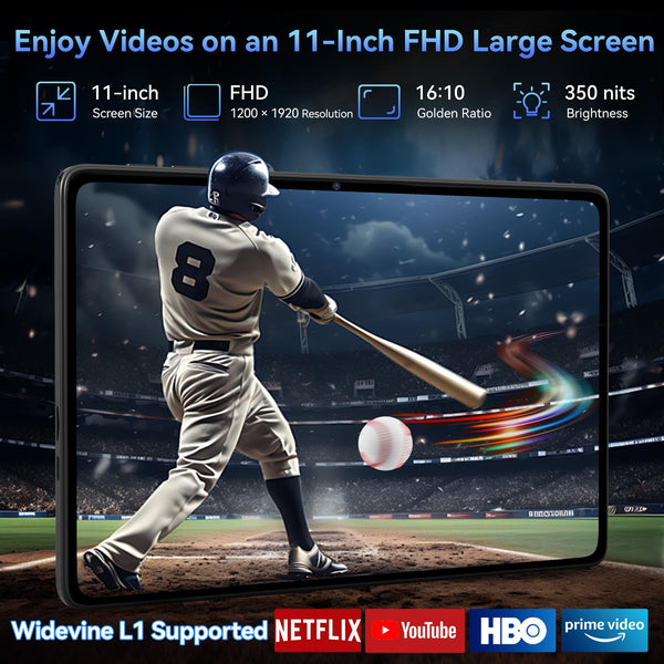 Tablet 2025 World's First Android 16 Tablet with Gemini AI, 11 Inch FHD Display, 24GB RAM 128GB ROM /2TB TF, T7280 CPU+13MP Camera, 8000mAh, Widevine L1, 2 in 1 Tablets with Keyboard Mouse Stylus