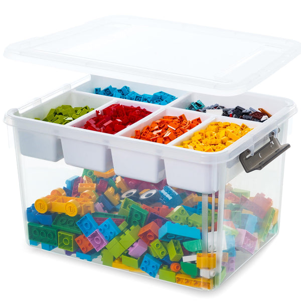 Citylife 30 liters Plastic Storage Box with Removable Tray Craft Organizers and Storage Clear Storage Container for OrganizingTool, Bead, Sewing,