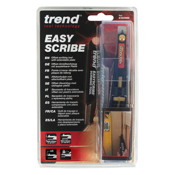 Trend EasyScribe Scribing Tool - Versatile and Accurate Scribing Solution for Carpenters, Joiners, Tilers, Kitchen and Shop Fitters, E/SCRIBE, Black, 1 Count (Pack of 1)