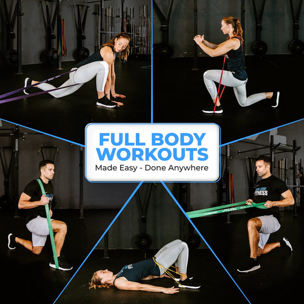 Iron Core Fitness 5 Pull Up Assistance Bands Set of Long Resistance Bands. Gym Quality Pack Of Heavy Medium Light Exercise Bands For Strength, Power,