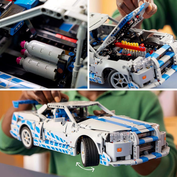 LEGO Technic 2 Fast 2 Furious Nissan Skyline GT-R (R34) Car Model Kit for Adults - incl. a Drift Function, Steering, Suspension & a 6-Cylinder Engine - Collectible Gift for Fans - 42210