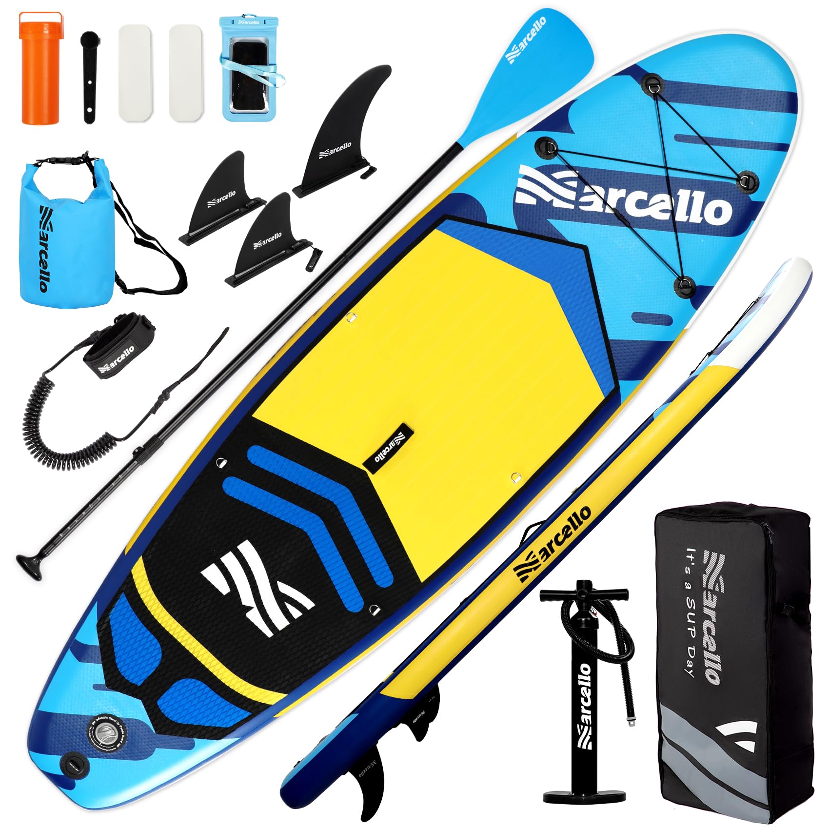 Paddle Board, Inflatable Stand Up Paddle Board, 10‘6/11' ×33"×6" Ultra-light SUP Board with Hand Pump, Leash, Repair Kit, Waterproof Phone Case and Waterproof Bag, Paddle Board for Adults
