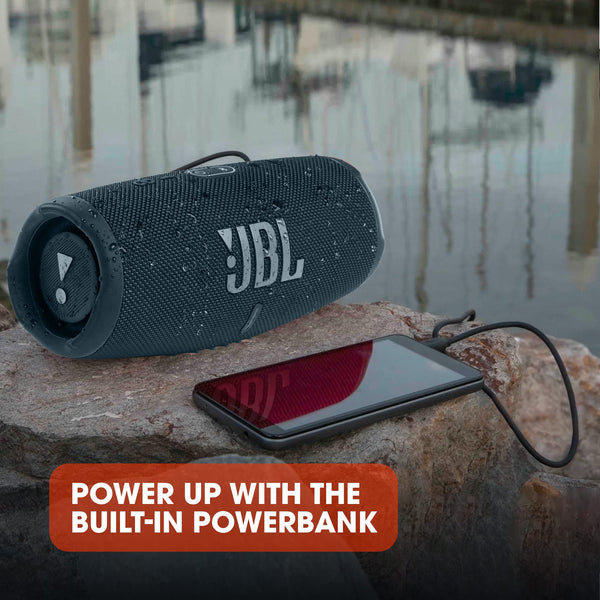 JBL Charge 5 Portable Bluetooth Speaker with Deep Bass, IP67 Waterproof and Dustproof, 20 Hours of Playtime, Built-In Powerbank, Black
