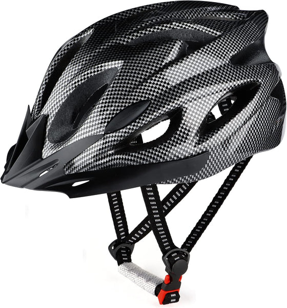 RaMokey Cycle Helmet, Lightweight Bicycle Helmet, Adjustable Mountain & Road Bike Helmets for Adults, 18 Vents with Adjustable Strap & Detachable Visor for Mens Womens(Head Sizes 58-62cm)
