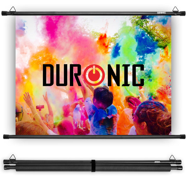 Duronic BPS60/43 Simple Bar Wall Mountable HD Projection Screen for | School | Theatre | Cinema | Home Projector Screen – 60” -4:3 Matte White Screen (Size: 122 X 91cm)