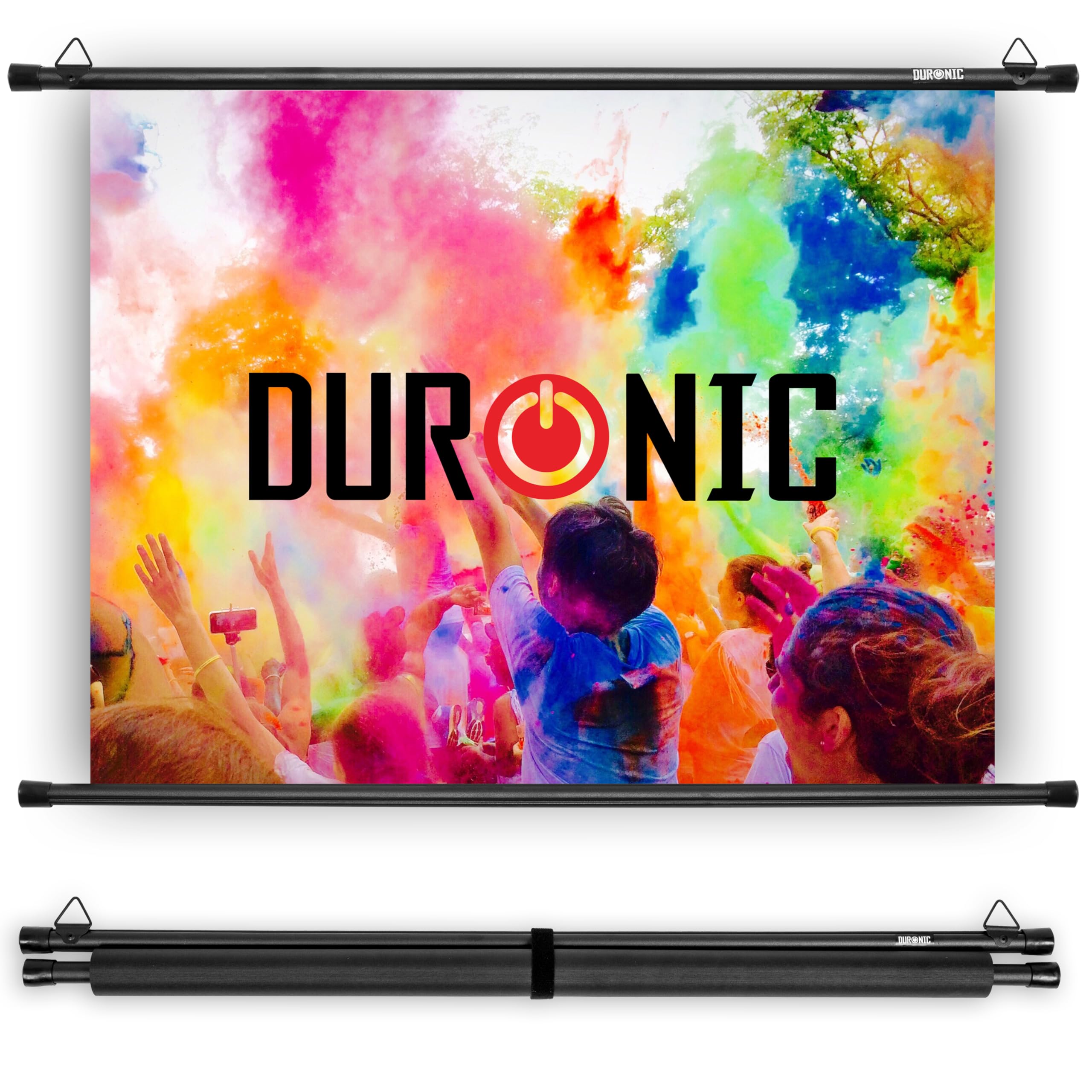 Duronic BPS60/43 Simple Bar Wall Mountable HD Projection Screen for | School | Theatre | Cinema | Home Projector Screen – 60” -4:3 Matte White Screen (Size: 122 X 91cm)