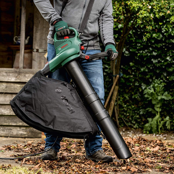 Bosch Electric Leaf Blower and Vacuum UniversalGardenTidy 3000 (3000 W, collection bag 50 l,variable speed,for blowing, vacuuming shredding leaves,