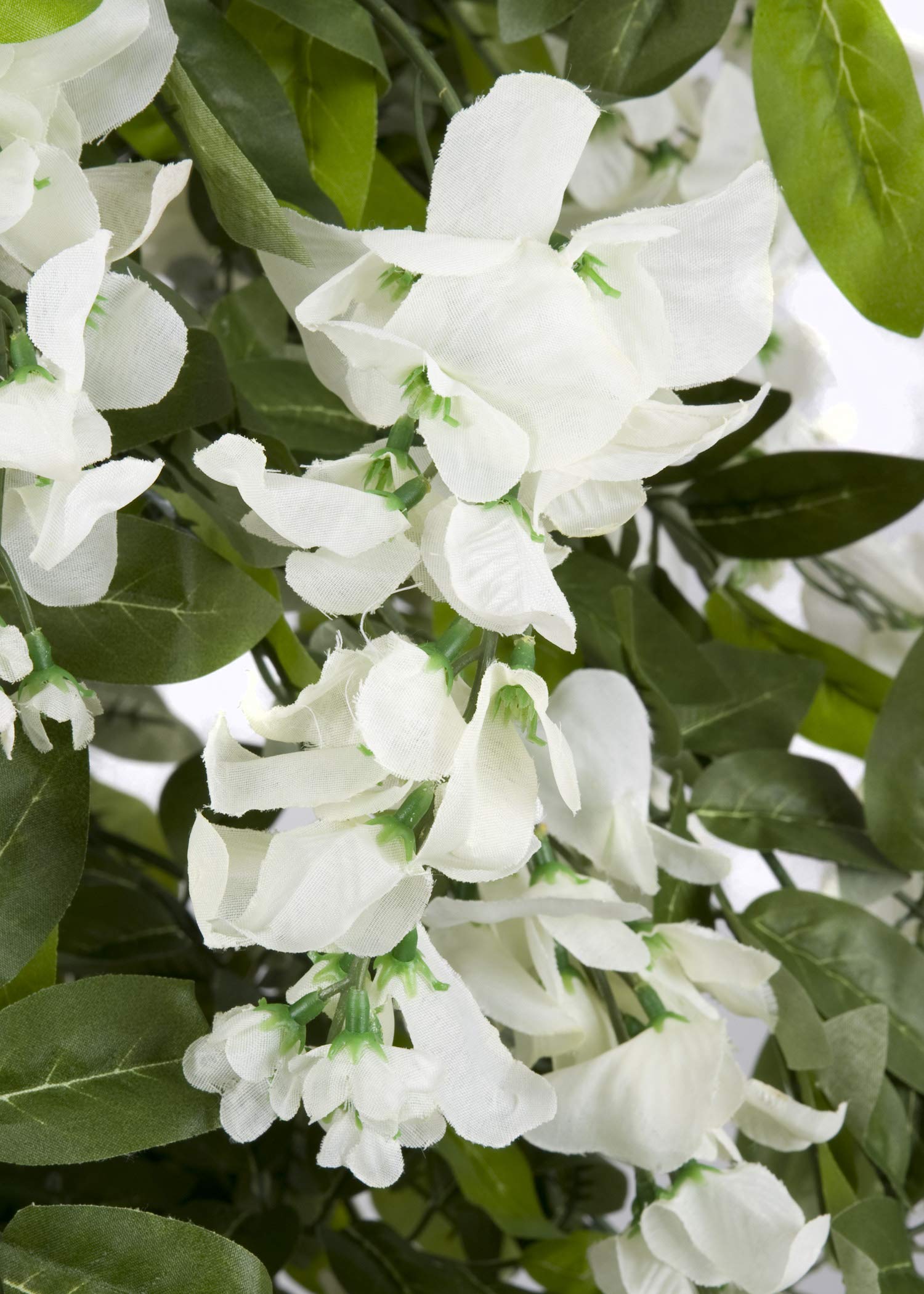 GreenBrokers Premium Artificial Wisteria Tree 130cm/4ft Potted Plant, White 4ft, 130cm