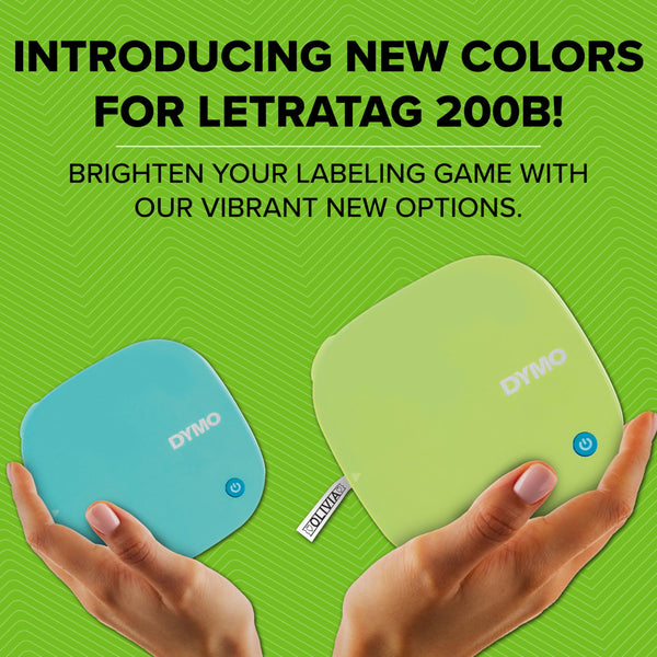 Dymo LetraTag 200B Bluetooth Label Maker | Compact Label Printer | Connects Through Bluetooth Wireless Technology to iOS and Android | Includes 1 White Paper Label Tape | Black