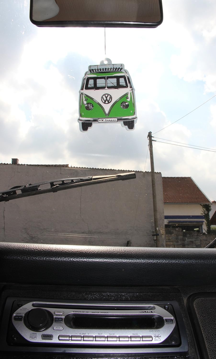 BRISA VW Collection - Volkswagen Air Freshener, Room Freshener, Deodorizer for Cars T1 Bus Campervan Motif (Bus Front/Green Apple/Green)
