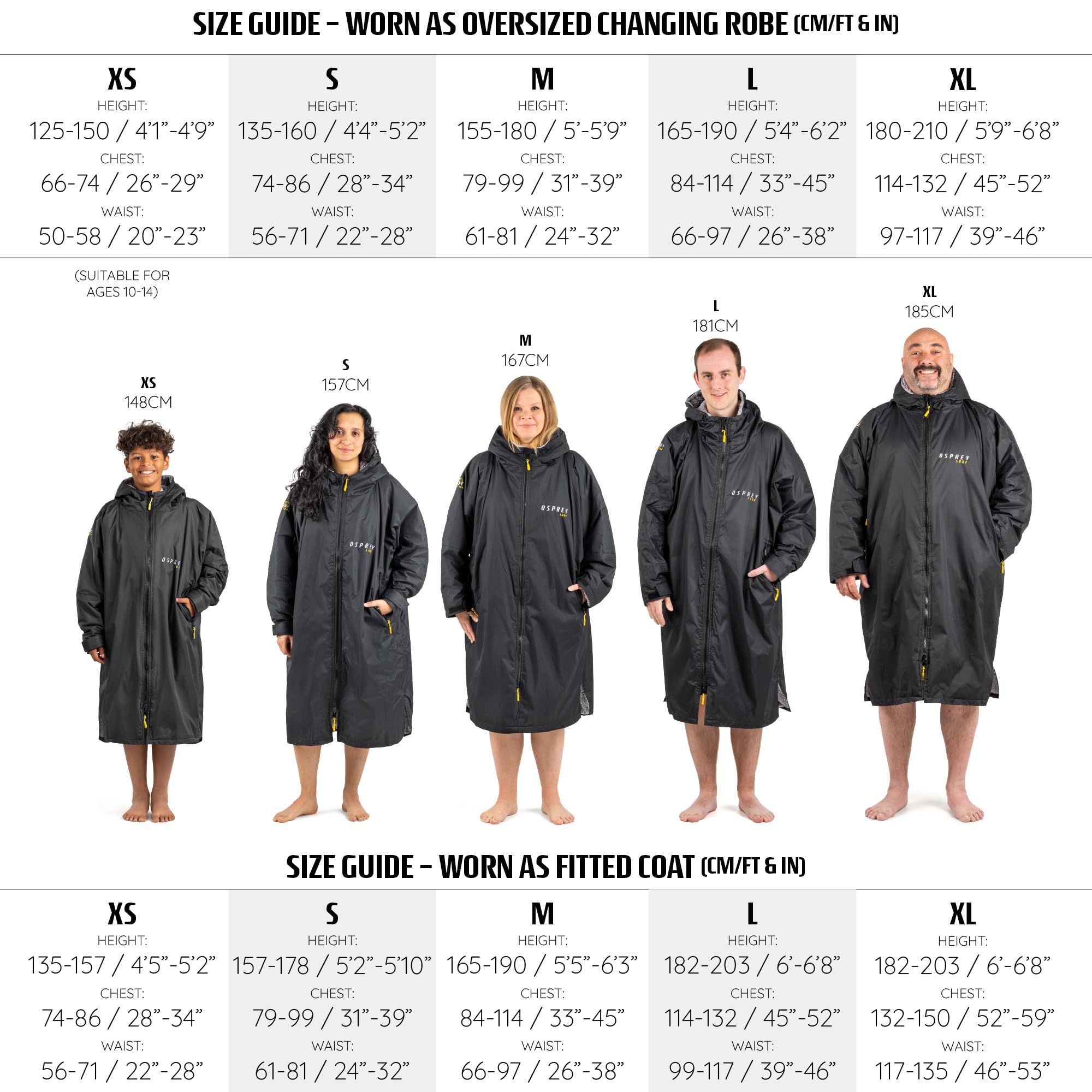 Osprey Changing Robe for Kids and Adults, Waterproof Changing Robe, Swimming and Beach Robe, Unisex, Multiple Colours