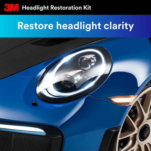 3M 39073 Headlight Lens Restoration Kit to Restore Dull/Faded/Discoloured Headlights For Car, 1 Pack, Smoke