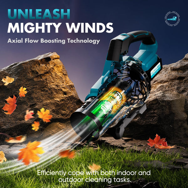 Leaf Blower Cordless, 8000mAh Battery with Fast Charger, Lightweight Electric Garden Blowers with Turbo Boost, 257 km/h & 3 Speed Levels for Lawn Care,Yard,Garage,Leaves,Snow,Dust,and Debris Removal