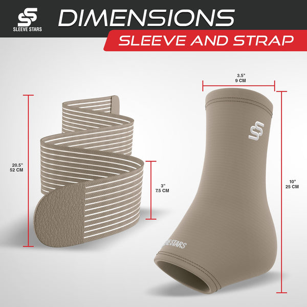 Sleeve Stars Ankle Brace for Sprained Ankle, Plantar Fasciitis Relief Ankle Support for Women & Men, Ankle Compression Sleeve w/Strap, Achilles Tendonitis Brace, Foot Brace Wrap (Single/Hot Pink)