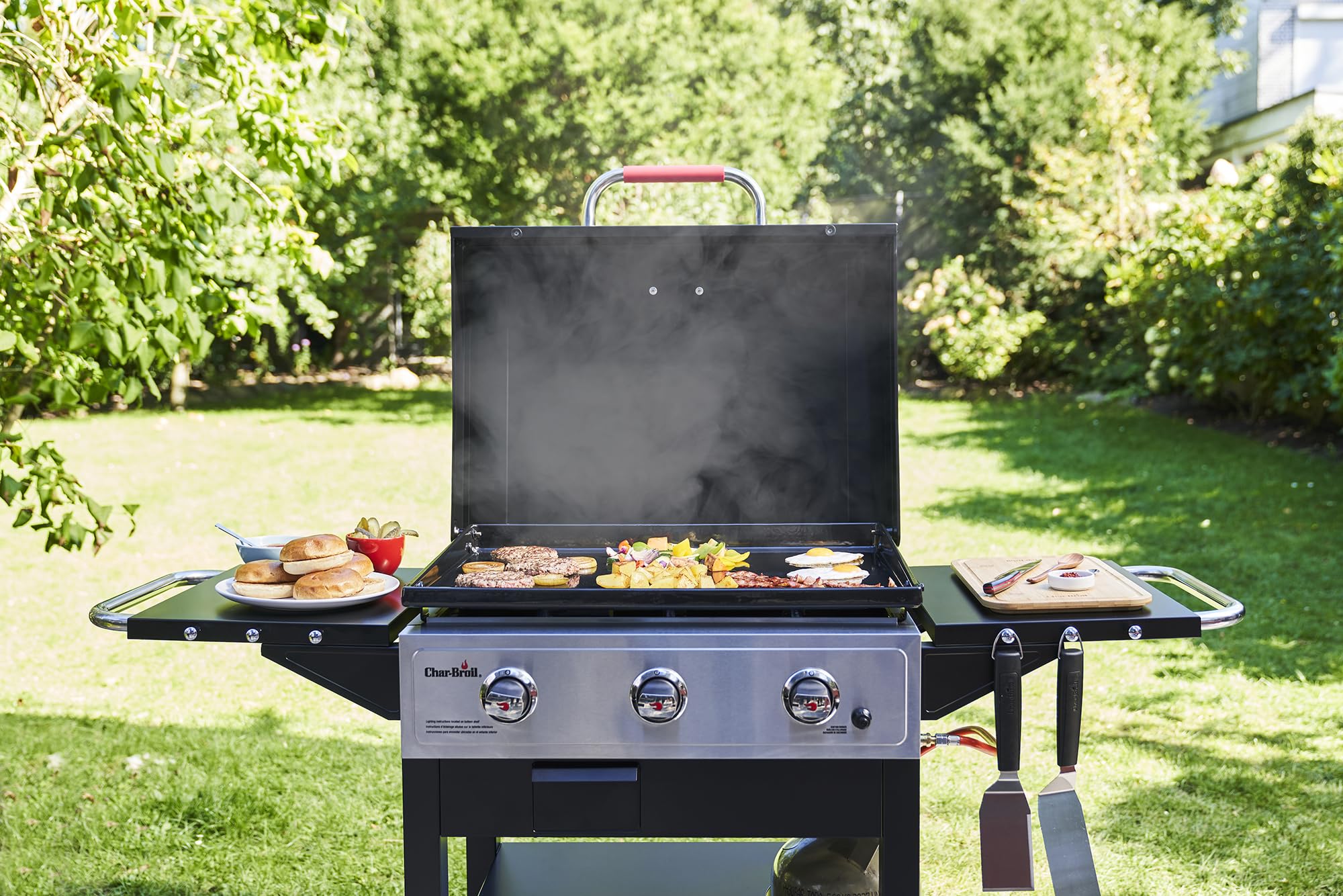 Char-Broil 140999 Griddle Gas BBQ, Cast Iron, 12.3 W, Black