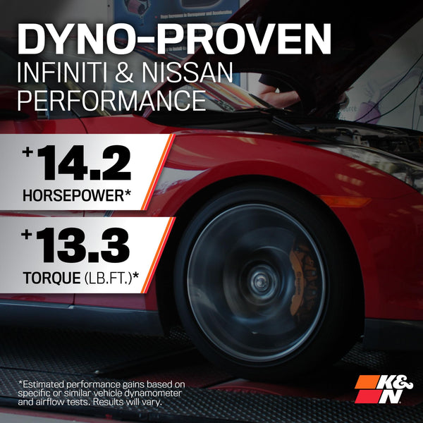 K&N Typhoon Kit compatible with Nissan 370Z/Infiniti G37 V6-3.7L 2009-2019 - Silver (69-7078TS)