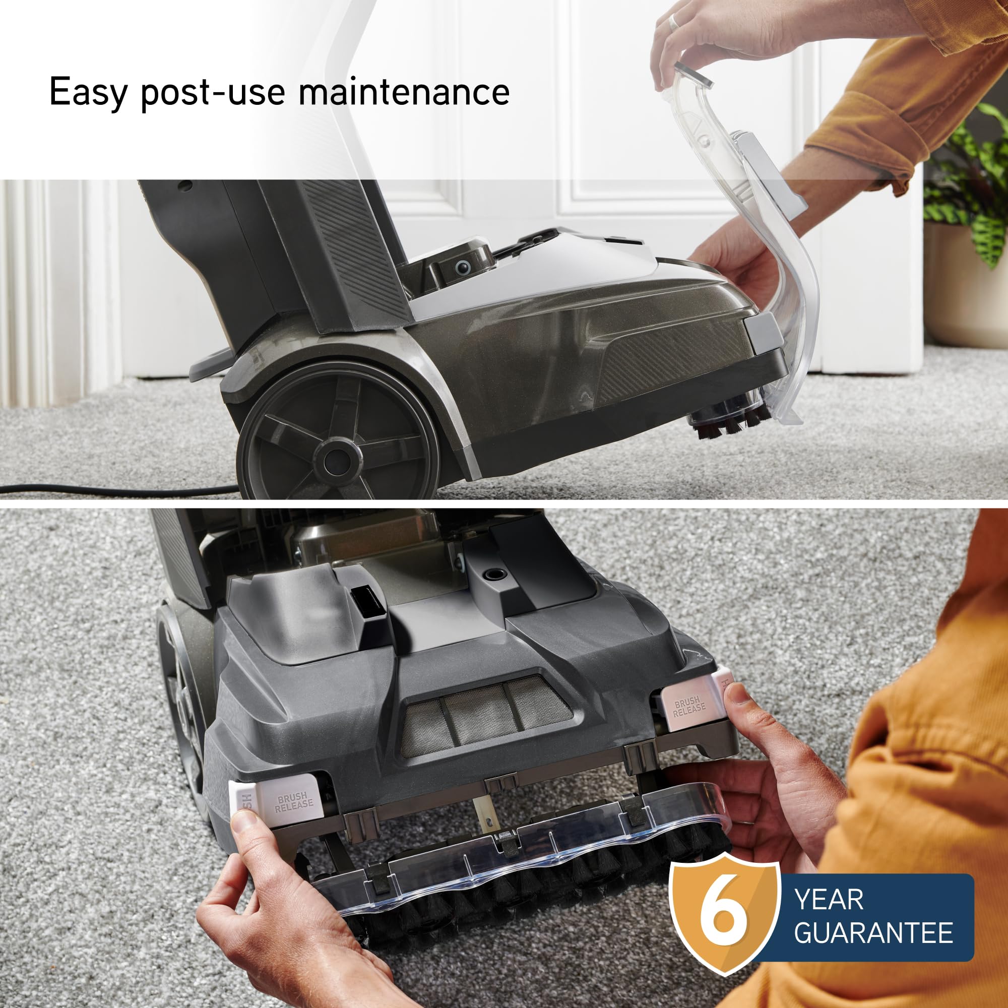 Vax SpinScrub Power Plus Carpet Cleaner, Carpet Cleaning Machine, Stain Remover, 6 Year Guarantee, XL Capacity, Quick Dry Time, Deep Clean, Grey/Navy Blue, CDCW-SSXA