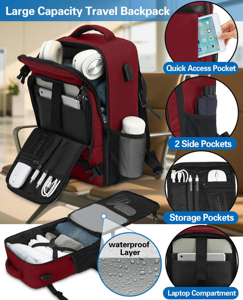 KLOSTAIN for Easyjet Cabin Bag 45x36x20 Travel Backpack Hand Luggage Carry-ons Bag Laptop Backpack Ruscksack for Airplanes Flight New Easyjet Underseat Cabin Bags Fit 14" Laptop Navy