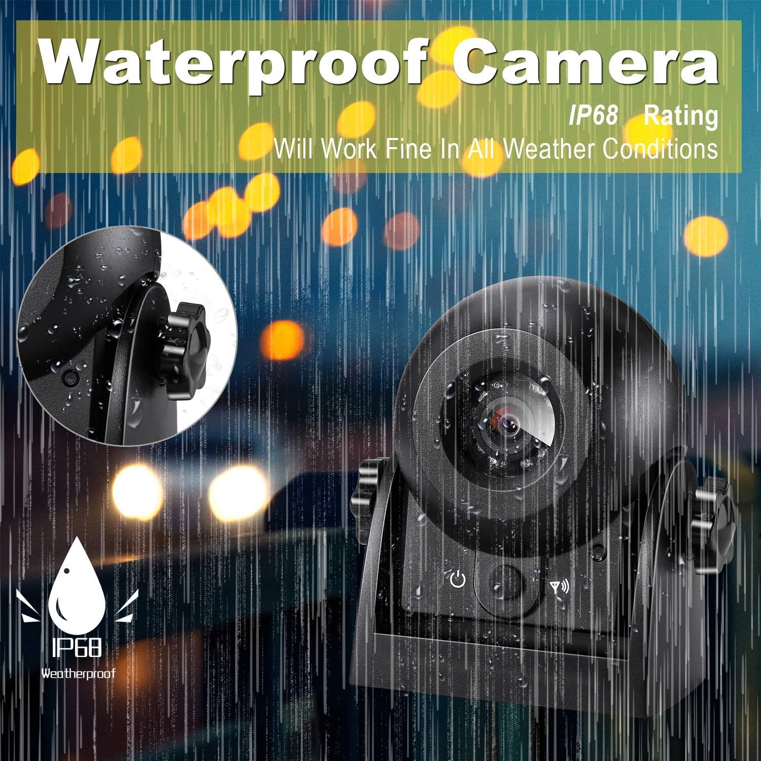 Reversing Camera Wireless WiFi Backup Camera Car Reversing Camera Magnetic Night Vision/IP68 Waterproof Rear View Camera Parking Camera Compatible with Android&iOS for Car Truck, RV, Van, Trailer