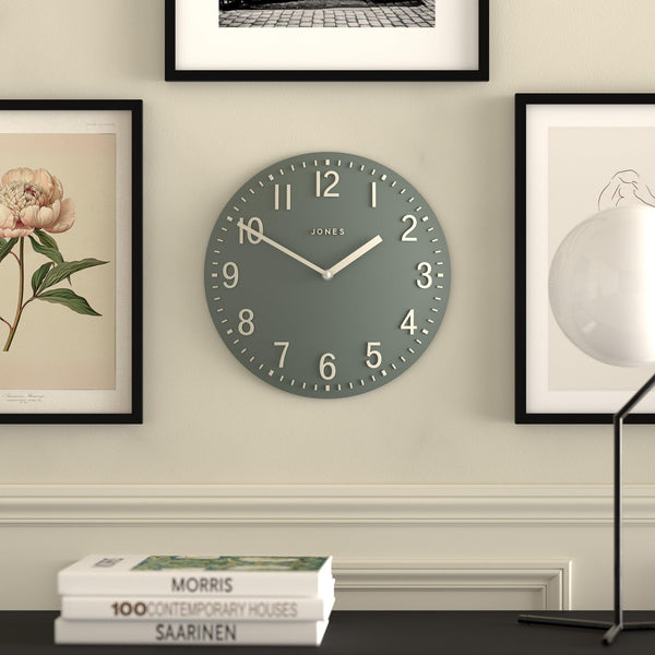Jones Clocks Chilli wall clock | Modern convex clock | 30cm | Green | Ideal for the kitchen, living room, office or bedroom