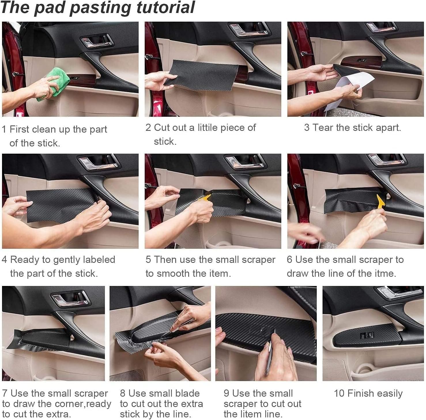 Purple Forged Carbon Fiber Vinyl Wrap, Foneso Self Adhesive Film, High Glossy Car Wrap Roll, Auto Interior Stickers Sheets Films Wraps Without Bubble for DIY Use 1ft x 5ft