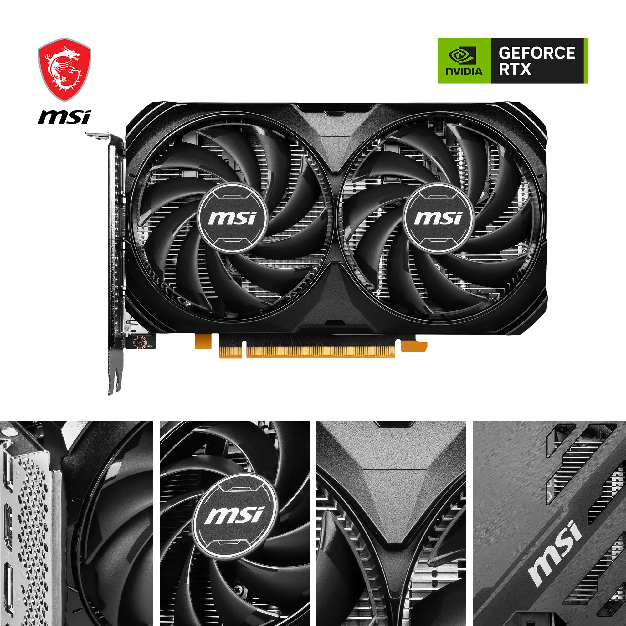 MSI GeForce RTX 4060 VENTUS 2X WHITE 8G OC Gaming Graphics Card - 8GB GDDR6X, PCI Express Gen 4, 128-bit, 3x DP v 1.4a, HDMI 2.1a (Supports 4K & 8K HDR)