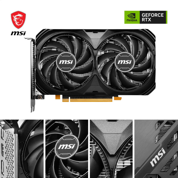 MSI GeForce RTX 4060 VENTUS 2X WHITE 8G OC Gaming Graphics Card - 8GB GDDR6X, PCI Express Gen 4, 128-bit, 3x DP v 1.4a, HDMI 2.1a (Supports 4K & 8K HDR)